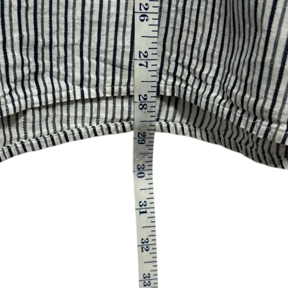 J. Jill Striped Embroidered V-Neck 3/4 Sleeve Top Womens Petite Large Blue White - Picture 12 of 12